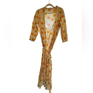 RHODE Beige and Orange Marigold Patterned Women's Robe